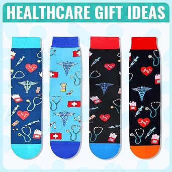 HAPPYPOP Doctors Gifts for Men Women - EMT Gifts Paramedic Gift Doctors Day EMS Week Socks