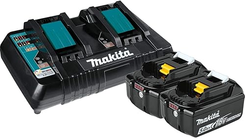 Miniatura 1 de Makita BL1850B2DC2 5.0 Ah 18V LXT Batería de iones de litio y cargador de puerto doble Paquete de inicio.