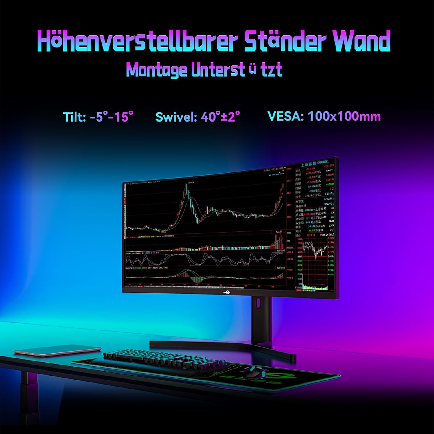 Monitor Stand Adjustments and VESA Mount