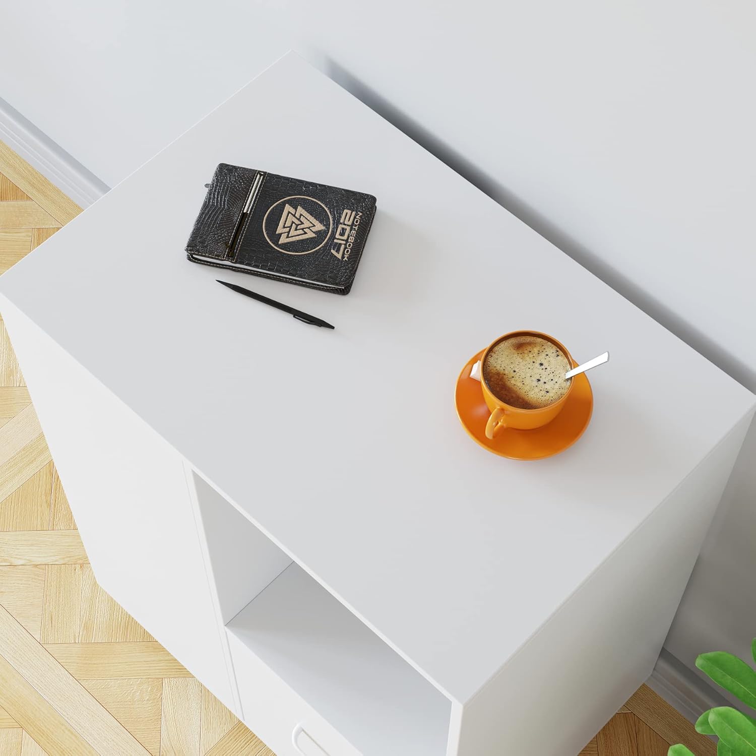 Wood Mobile File Cabinet with Drawer, Large Lateral Filing Cabinet for Letter Size, Office Cart with Rolling Wheels and Storage Shelves, Printer Stand for Home Office, White : Office Products