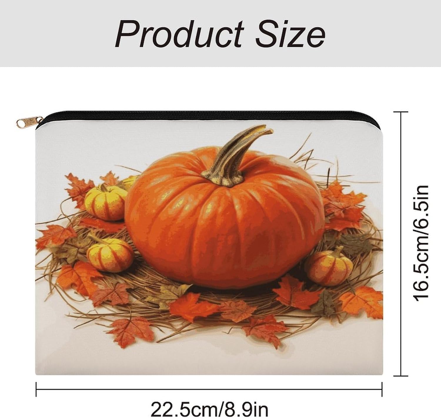 Fall Pumpkin Makeup Bag Toiletry Bag Cosmetic Bag image 2