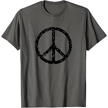 Distressed Vintage Peace Sign Tee Shirt Trendy Hippy T-Shirt T-Shirt