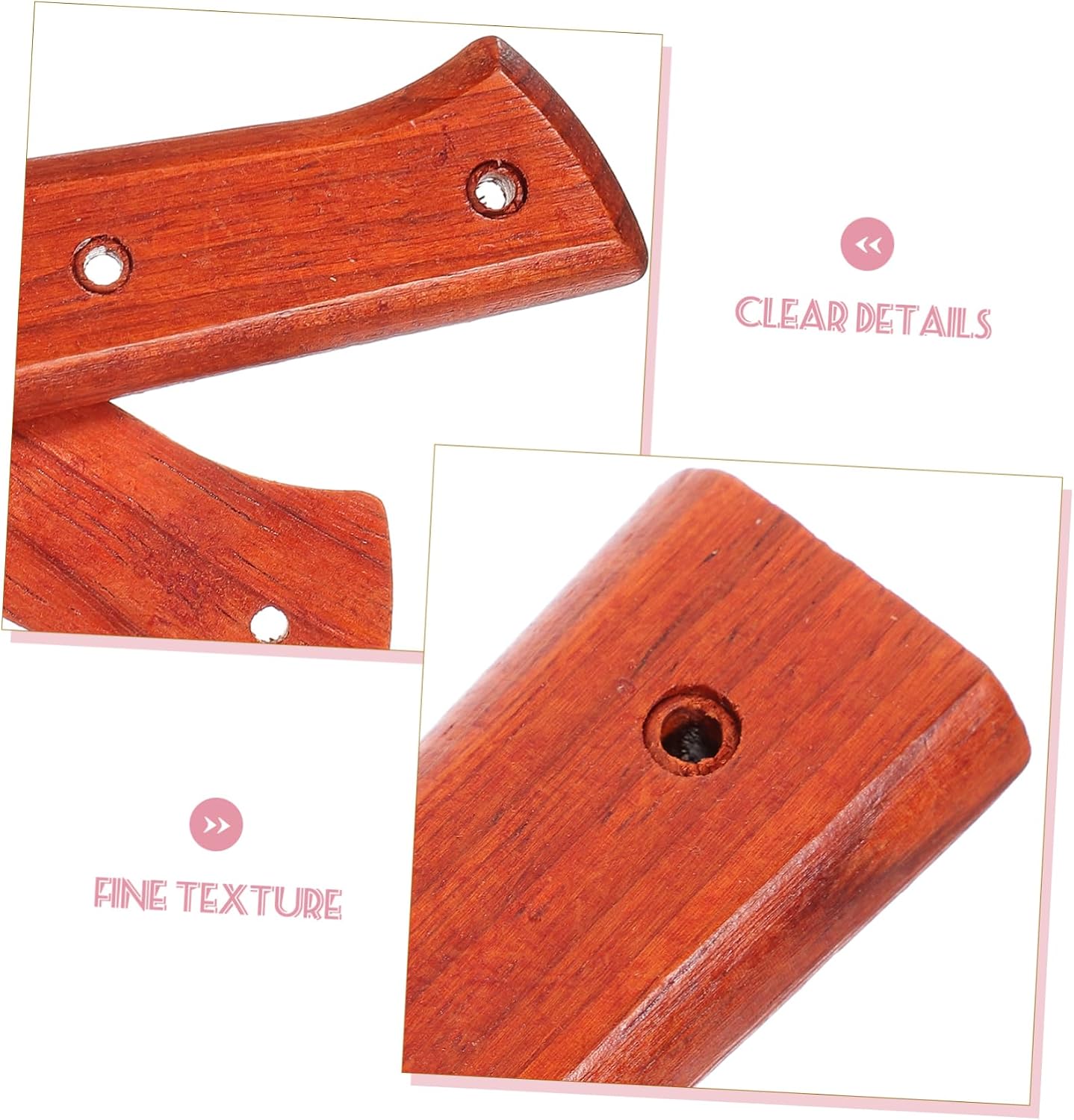 Wood Kitchen Knife Handle Replacement Comfortable Grip Brown