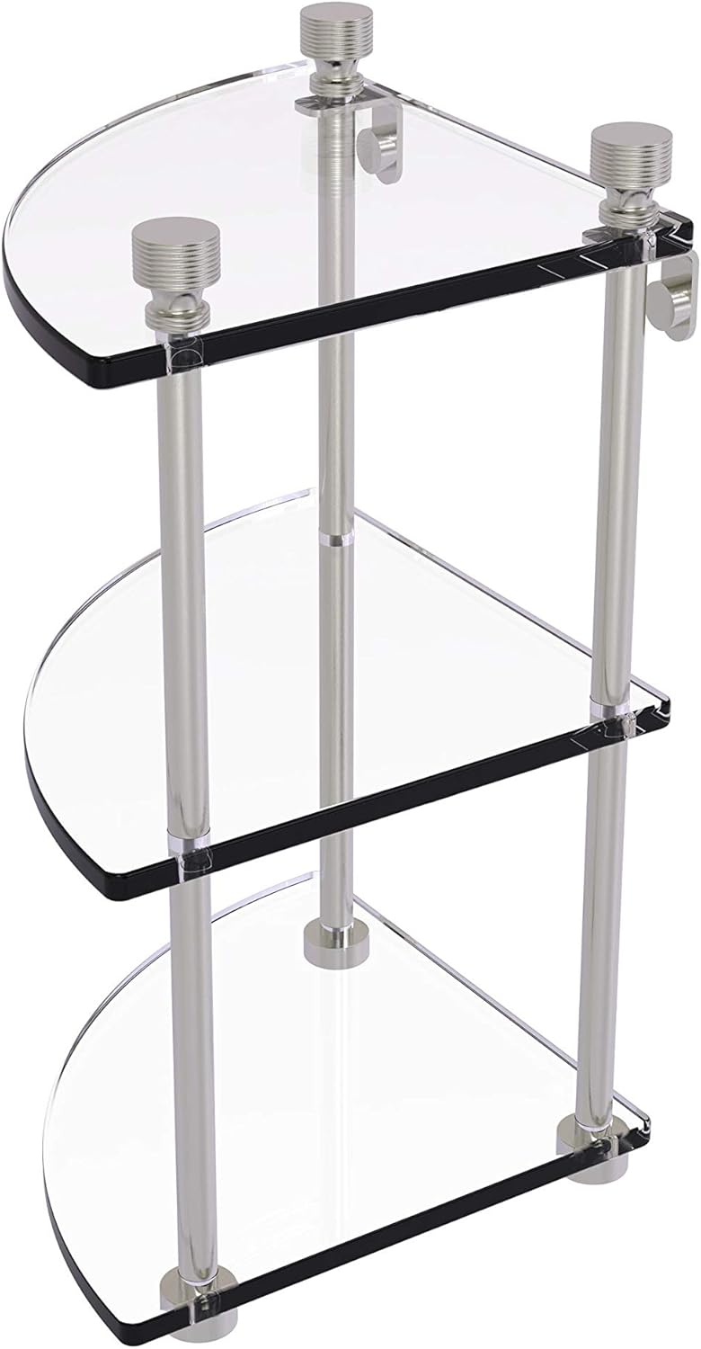 🛒 Crаzу Dеаlѕ Allied Brass FT-6 Foxtrot Collection Three Tier Corner Glass Shelf, Satin Nickel 🛒 Crаzу Dеаlѕ Allied Brass FT-6 Foxtrot Collection Three Tier Corner Glass Shelf, Satin Nickel
