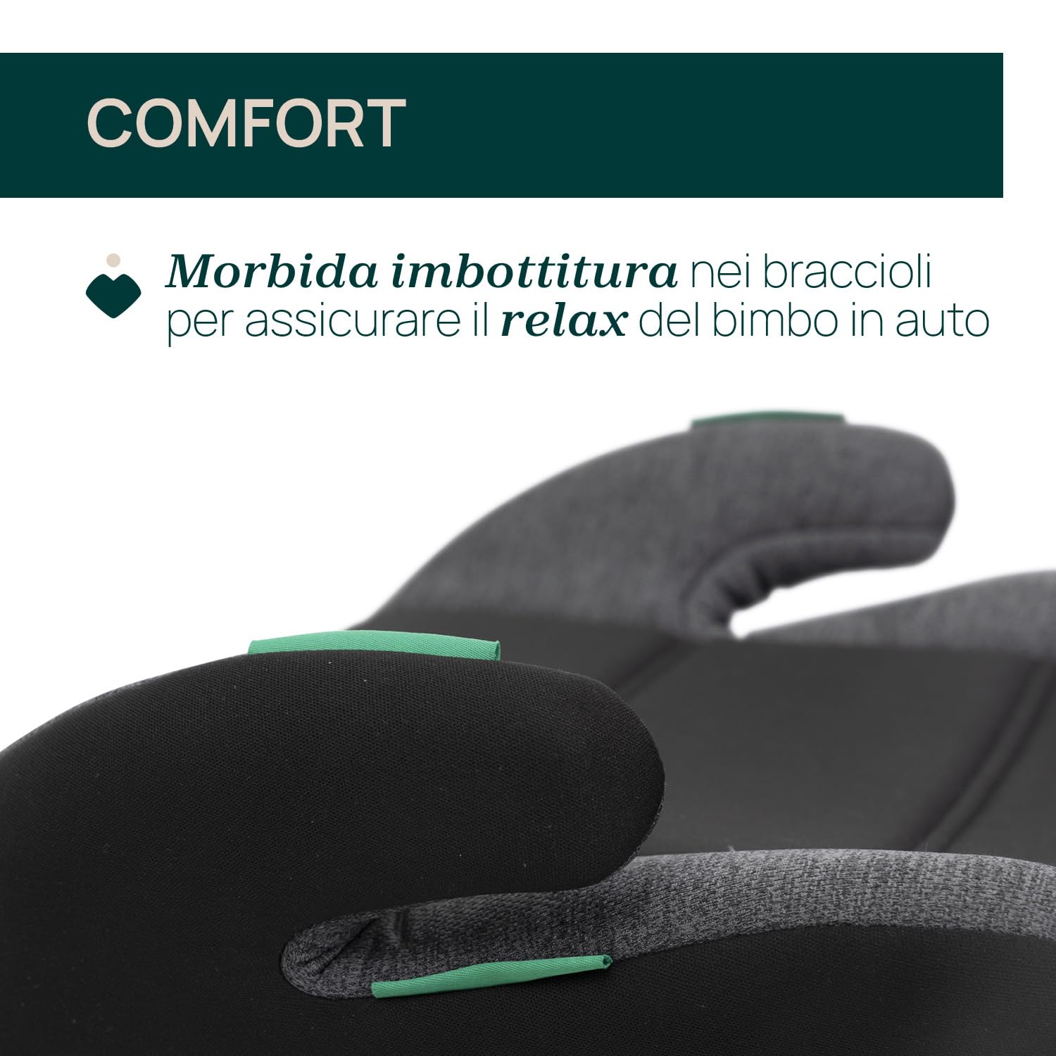 Chicco Quasar Fix i-Size, Seggiolino Auto Bambini 7-12 Anni (126-150 cm), Peso 23-36 kg, Gruppo 3, Facile da Installare con Sistema Isofix, con Braccioli Imbottiti e Seduta Confortevole, Nero