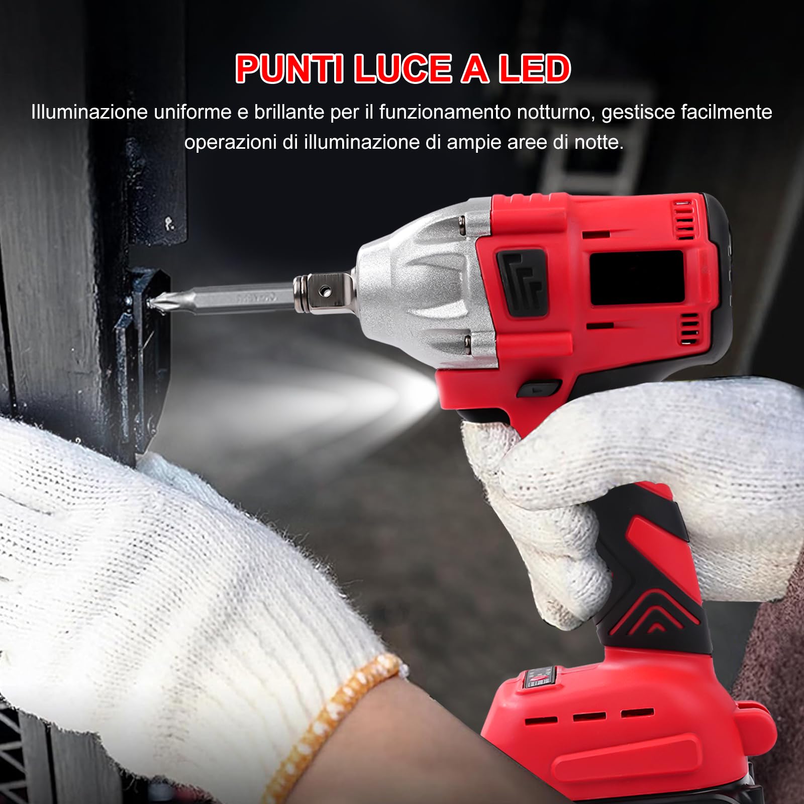 Avvitatore elettrico a percussione a batteria, 1/2 pollici, 300 Nm, 21 V, avvitatore a percussione senza ufficio, con batteria da 5 x 1300 mAh, chiave elettrica a percussione impact wrench