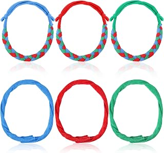 6 Pieces Fabric Chewy Necklace Clear Chew Necklace Baseball Chew Necklace Sensory Fabric Necklaces Chew Bands for Boys Girls Decorations (Red Blue Green)