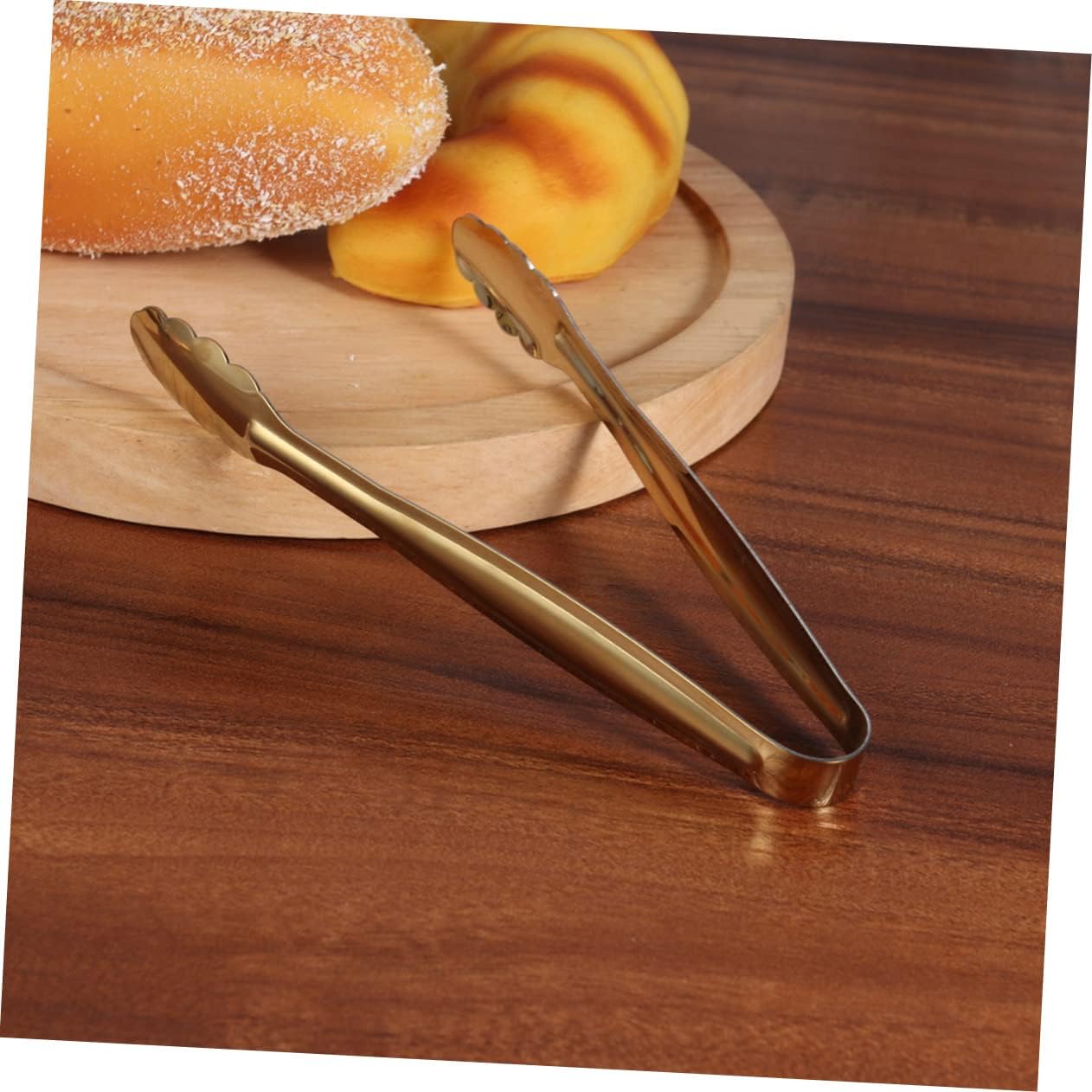 Ciieeo Rustproof Stainless Steel Food Serving Tongs 4pcs Mini Ice Cube Tongs Bread Clip for Bar Kitchen