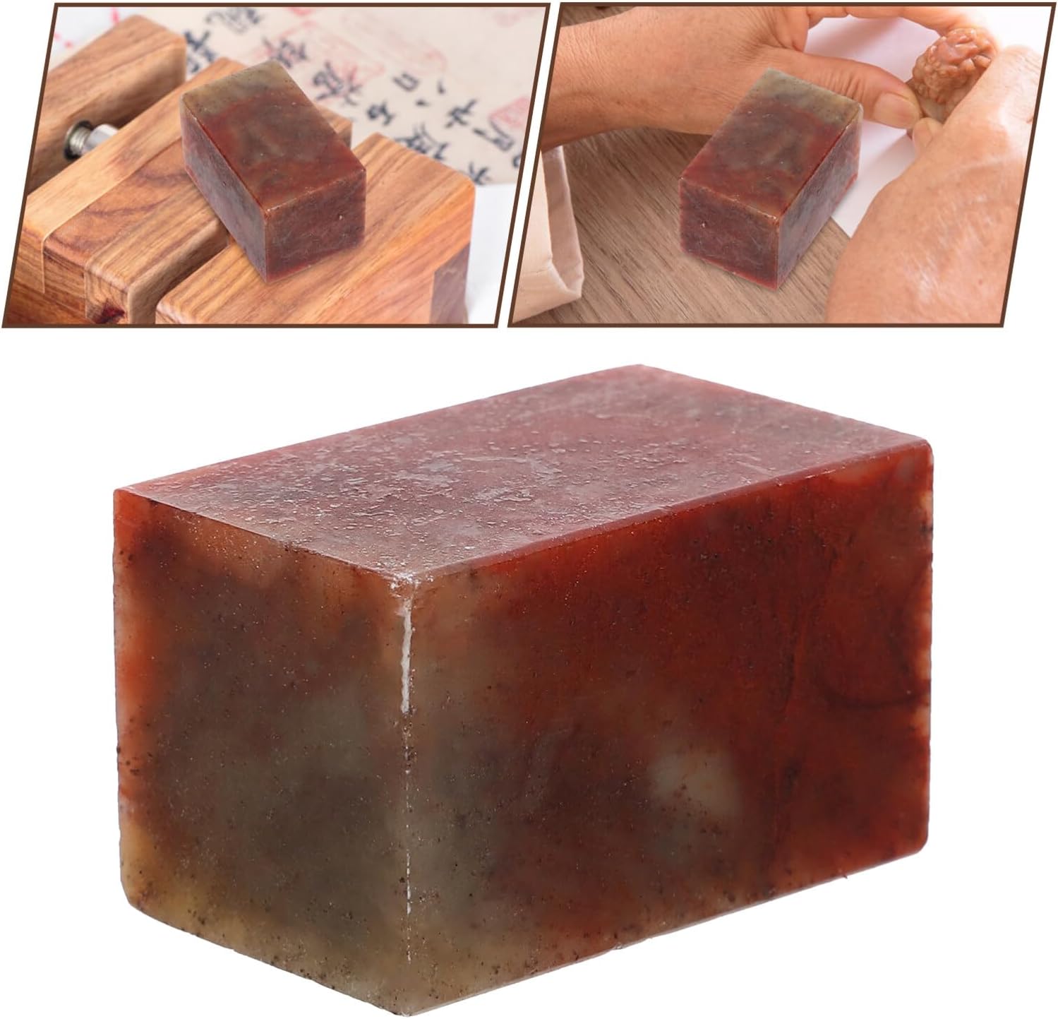 Chinese Seal Stone Blank Stamper Thickened Material for Custom Carving for Calligraphy Scrapbooking Decorative Projects Compact Design Rounded Edges