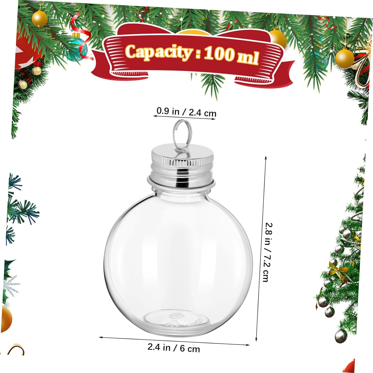 Xmas Lightbulb Shape Candy Bottles for Milk Tea, 10pcs PET