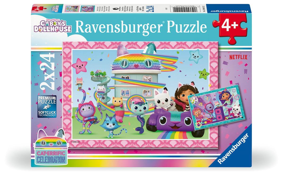 Ravensburger - Coffret de 2 Puzzles Enfant - 24 pièces - Gabby's Dollhouse