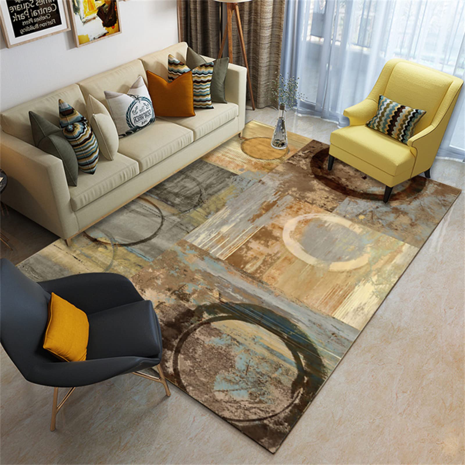Tapis Noël gris 140x200 au motif géométrique pour réchauffer l'hiver