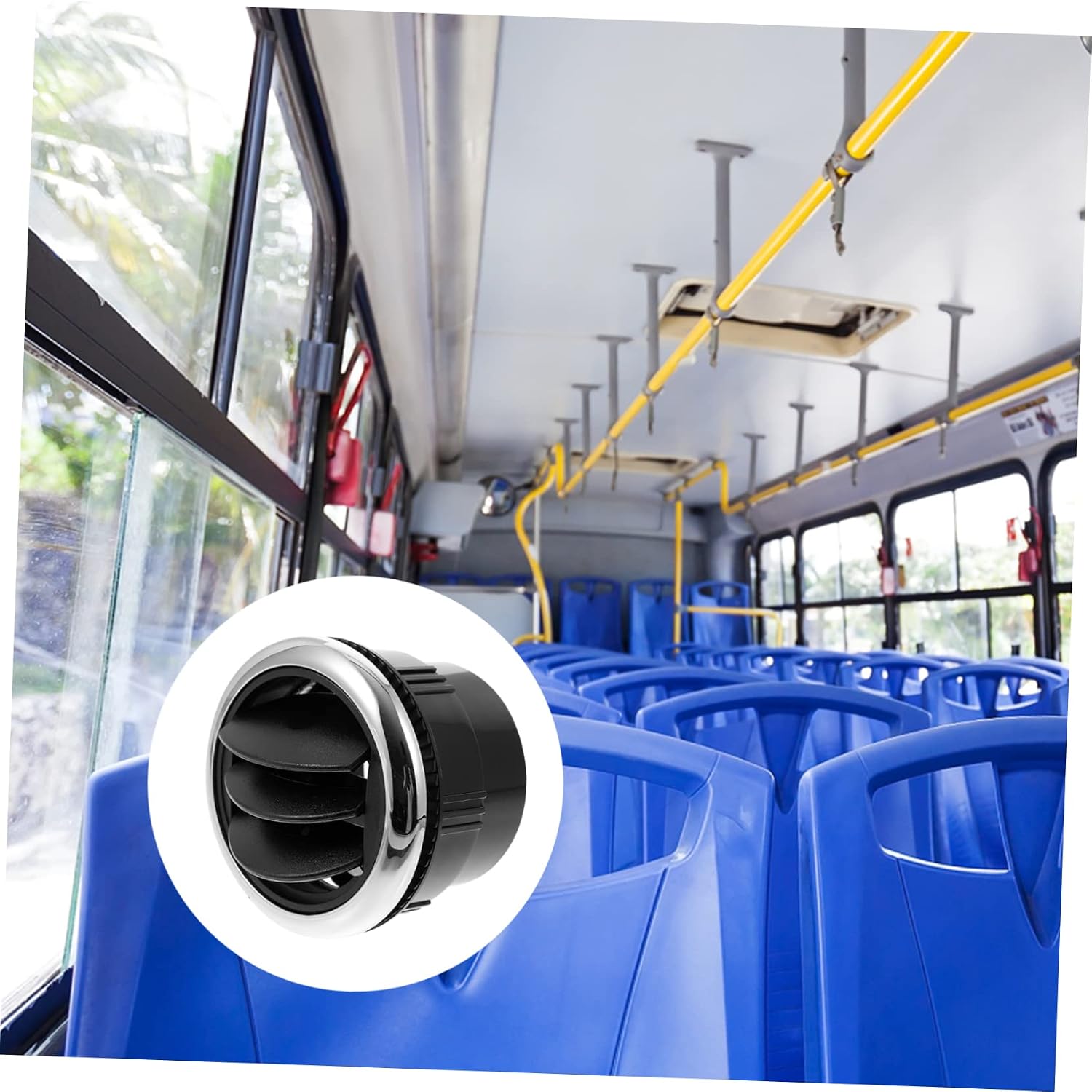 GLEAVI 2Pcs round Rv Bus Air Conditioning Vent Deflector Outlet ABS Black