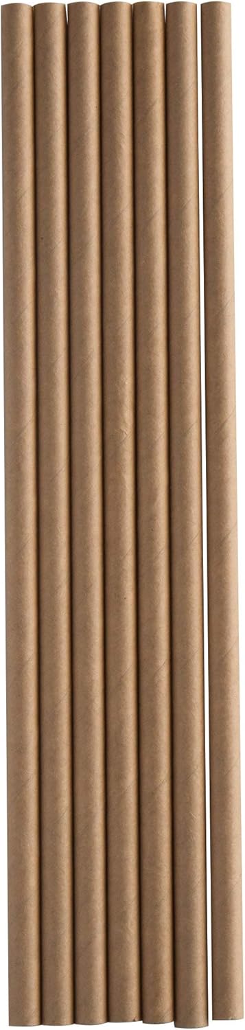 TableTop King 7 3/4" Kraft Jumbo Unwrapped Compostable Paper Straw - 4800/Case