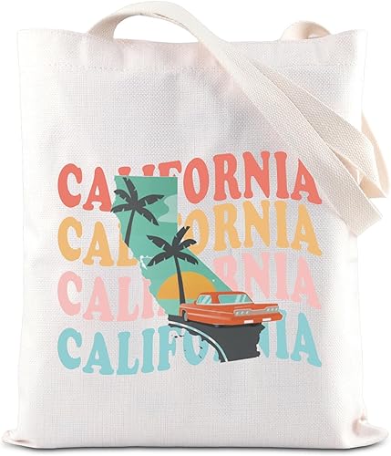 Miniatura 1 de ENSIANTH Bolsa de mano del estado de California, regalo de vacaciones del estado de oro, bolsa de viaje de California, regalo de recuerdo de mudanza