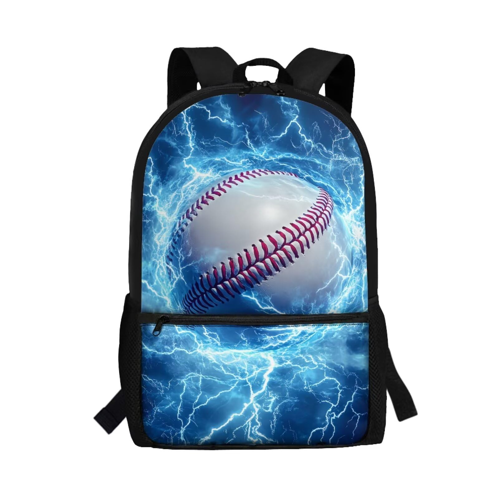 Dngkaoje Men's Dazzle Baseball Lightning Baseball School Backpack For Teens Boys Girls Bookbag For Kids,17 Inch Big Capacity Baseball Backpack For Eletary Middle Schoolbags With Front Pockets