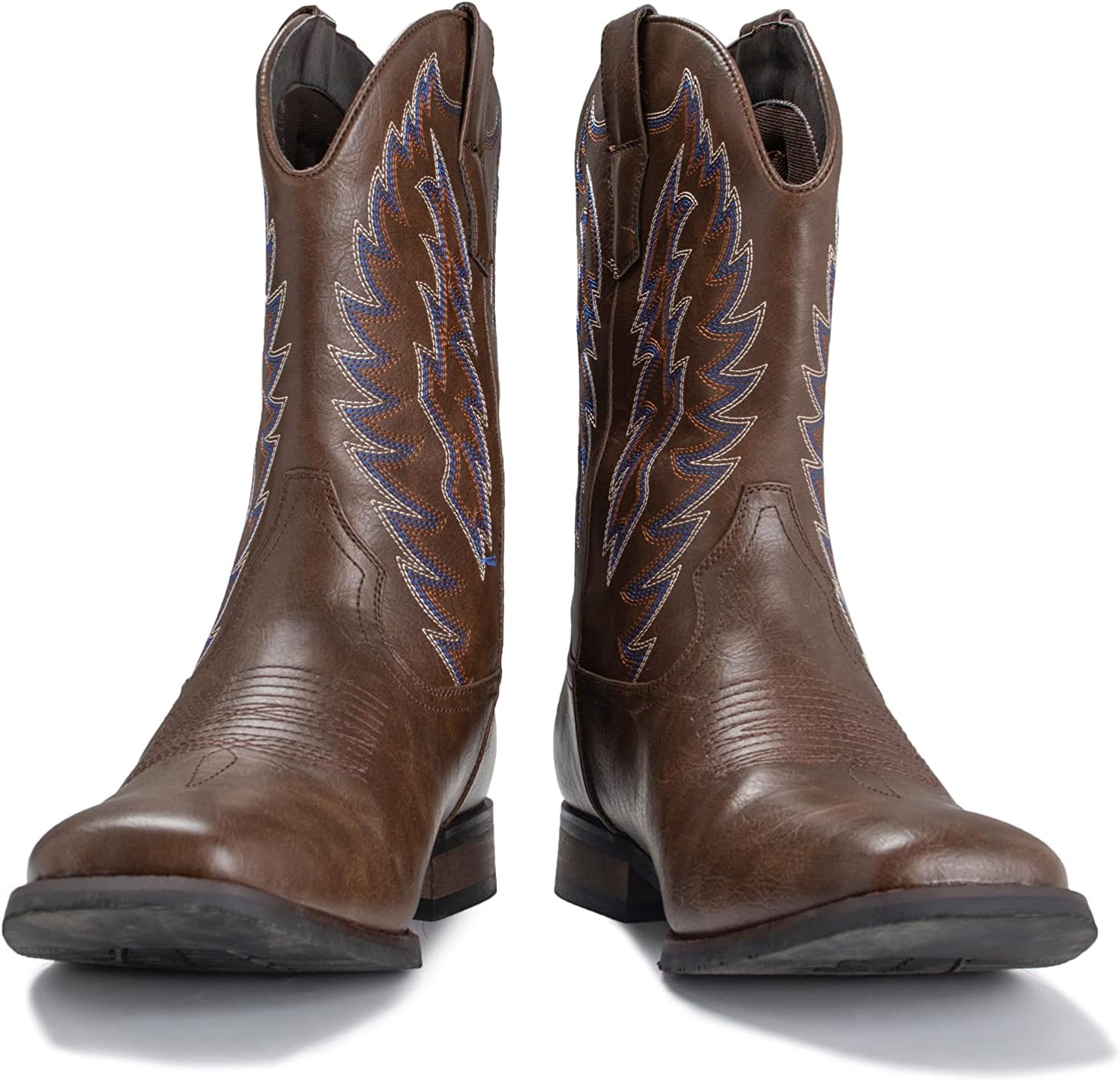 IUV Cowboy Boots For Men Wide Foot Square Toe Western Boots with Classic Embroidered Durable Slip on Boots - Image 7