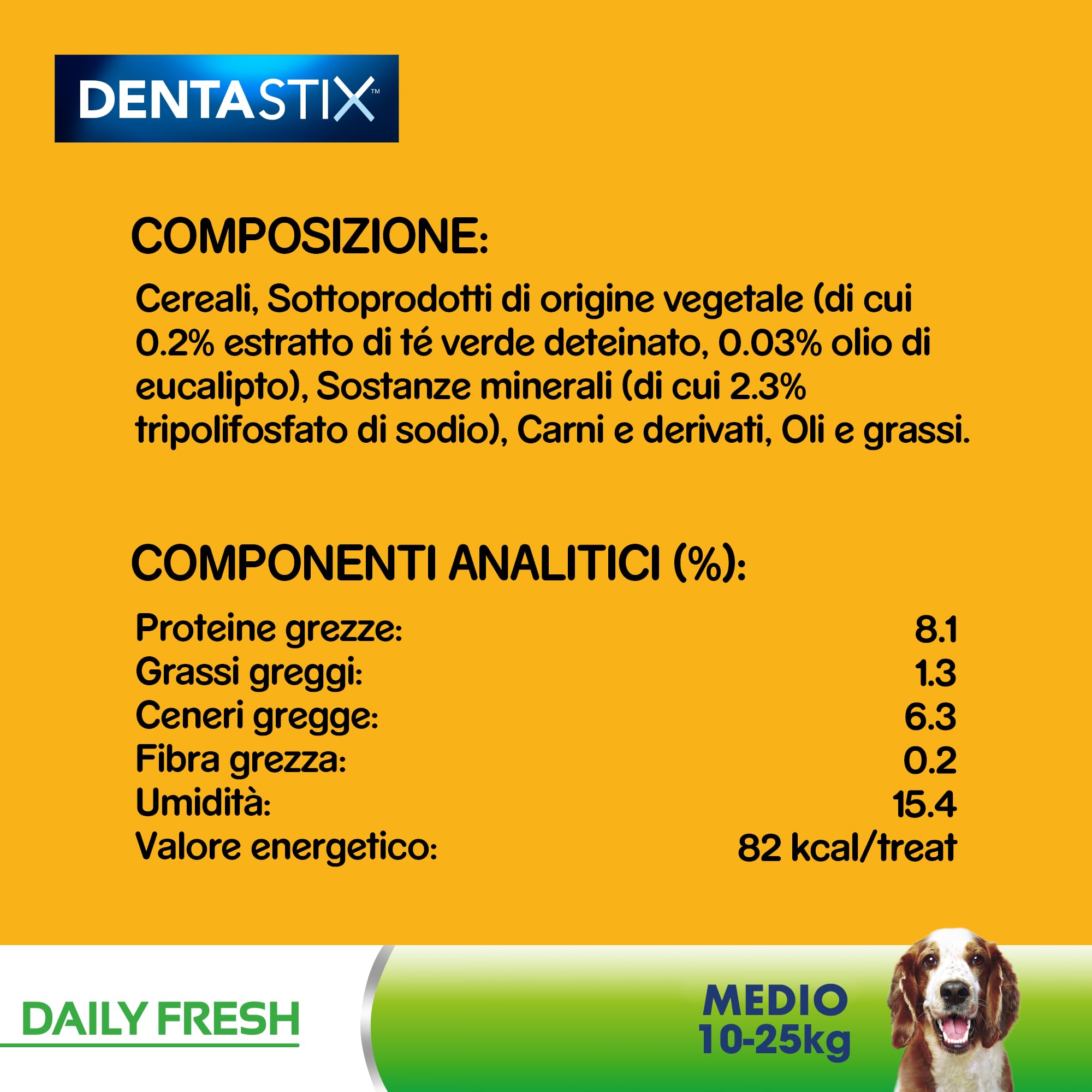 Pedigree Dentastix Fresh 112 Snack para la higiene bucal (Perro Mediano 10-25 kg) 180 g 28 Unidades – 4 Paquetes de 28 (112 Unidades totales)