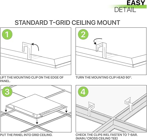 Miniatura 8 de Magshion Luz LED empotrada de 1 x 4, 3000K 4000K 5000K CCT y lámpara de techo seleccionable de 3 pies, lámpara de techo moderna para sala de estar,