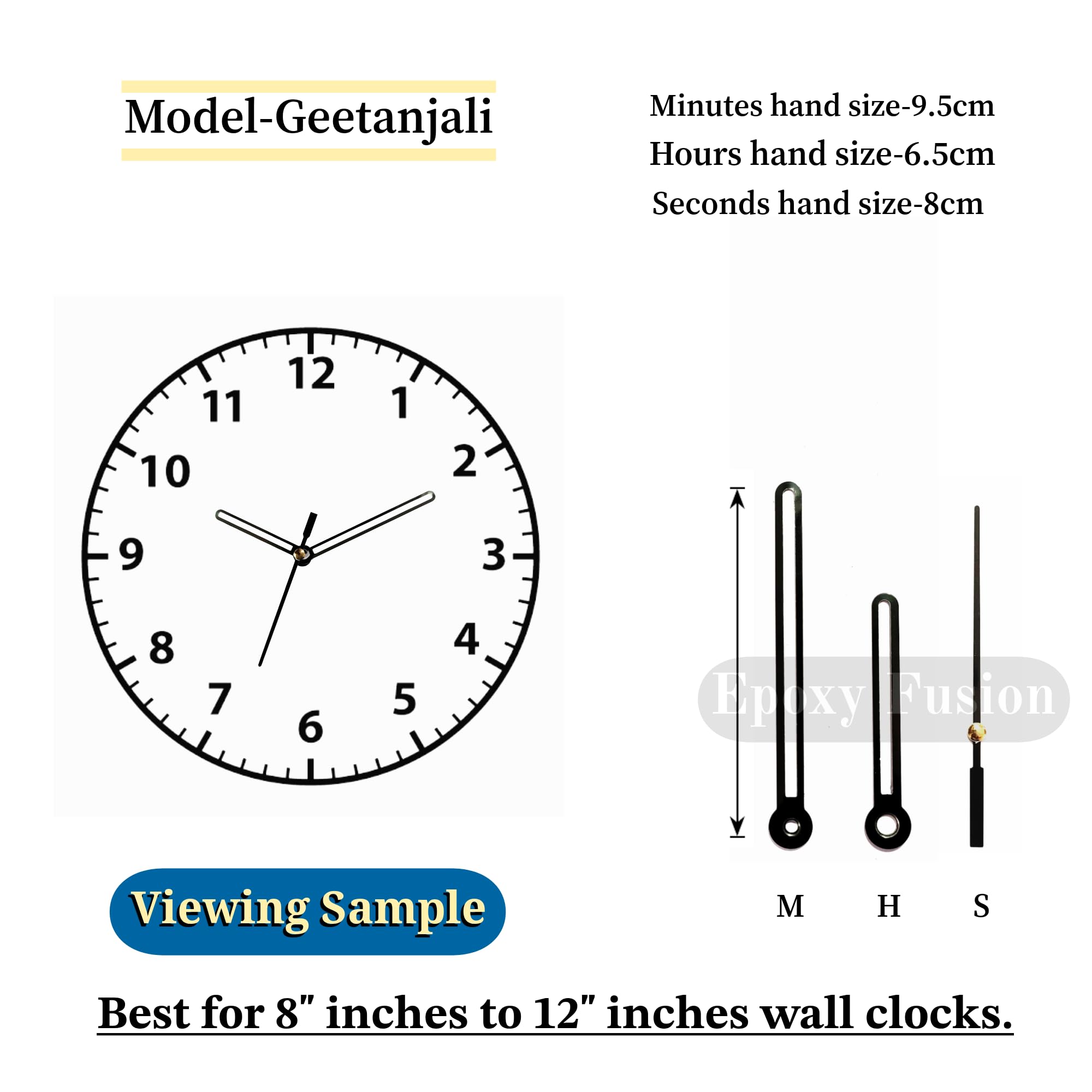 Epoxy Fusion 12 inch DIY Resin Clock Making kit, Round MDF Base (7mm Thick) for DIY Clocks and MDF Board for Resin Wall Clock (Geetanjali) 3