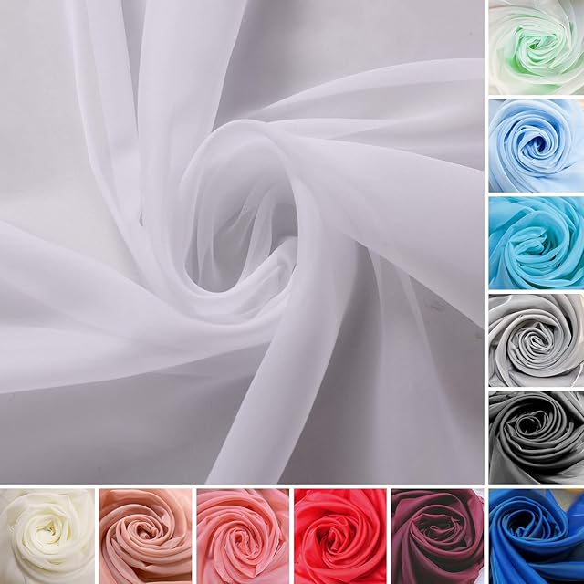 FIRE RETARDANT White Plain Voile Net Curtain Fabric 58 Inches Wide. Sold by the metre.