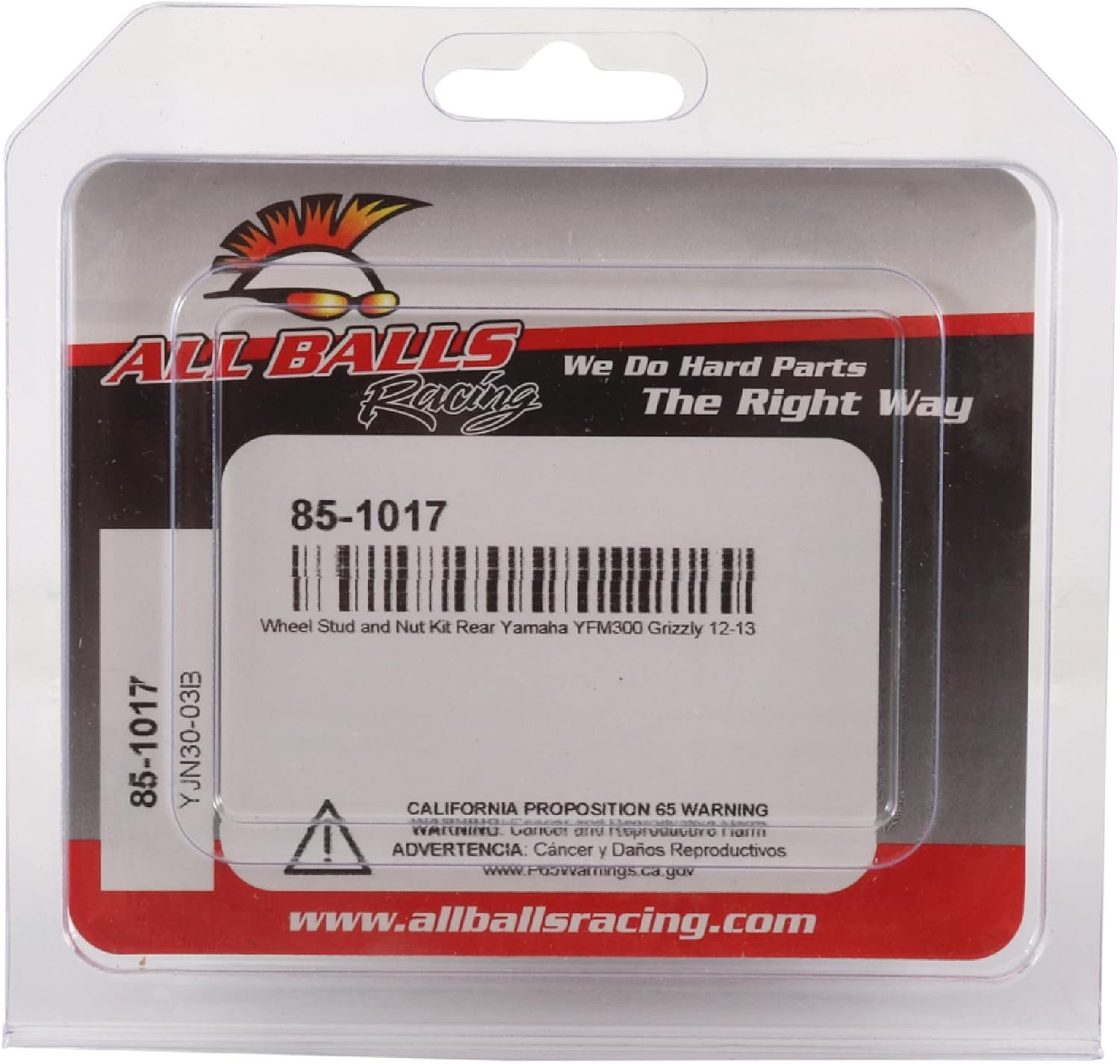 All Balls Racing Wheel Stud and Nut Kit 85-1017 Compatible With/Replacement For Yamaha YFM300 Grizzly 2012-2013