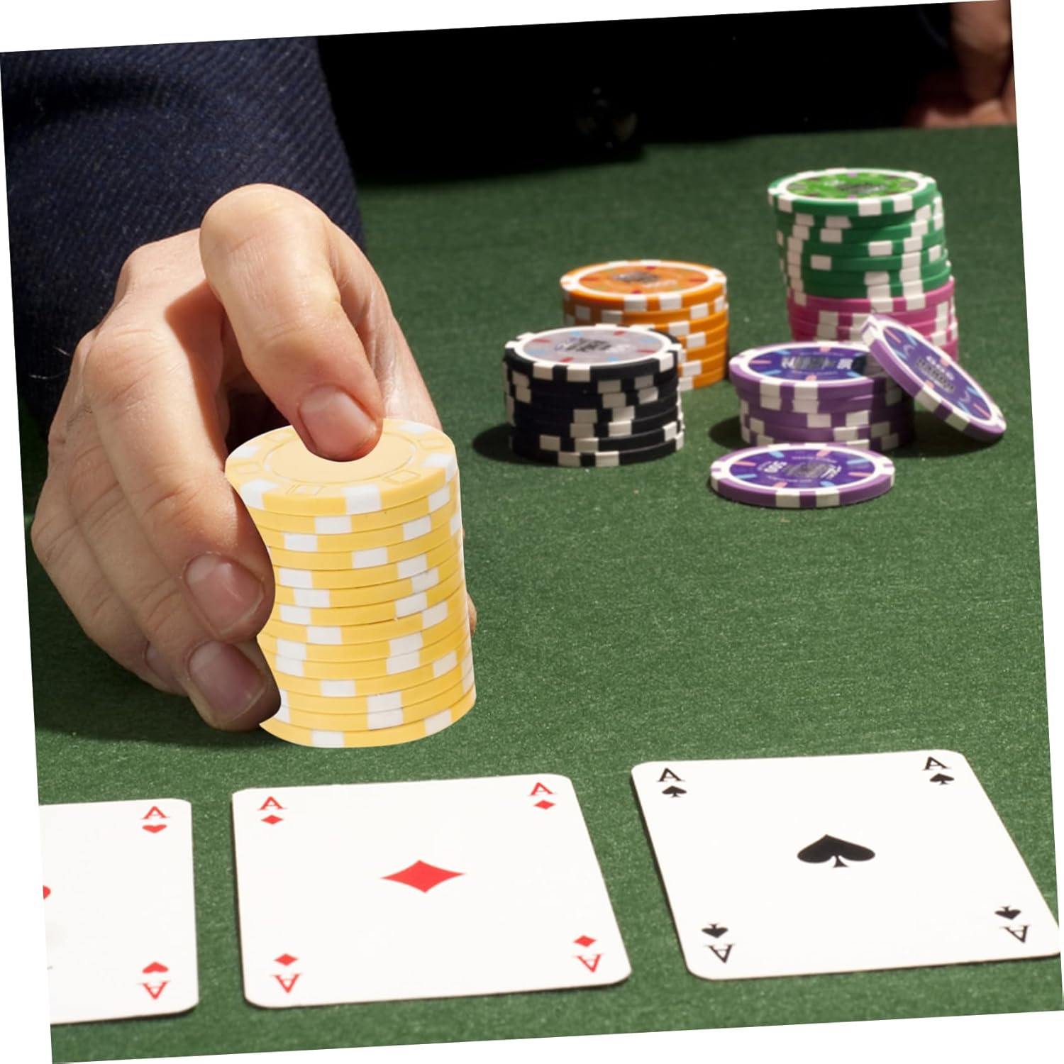 ALASUM 50개 팩 포커 게임 칩 카드 게임용 포커 게임 칩 토큰 칩 포커 카드 게임 코인 보상 포커 게임용 포커 칩 플라스틱  흰색-Freehip.co.kr