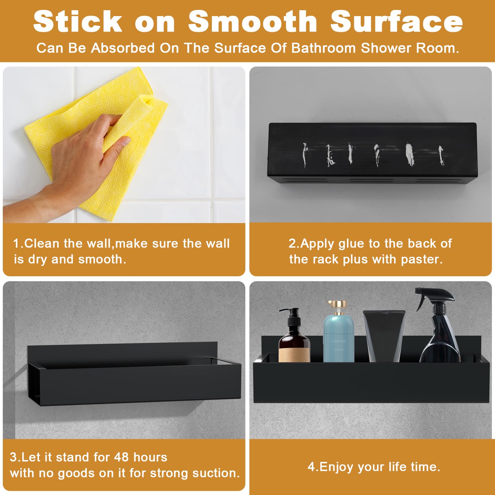 Jolitac 4 Pack Moveable Fridge Magnetic Spice Racks, Magnetic Refrigerator Organizer and Storage Magnetic Shelf Fridge Spice and Seasoning Organizer Gadgets for Metal Surface