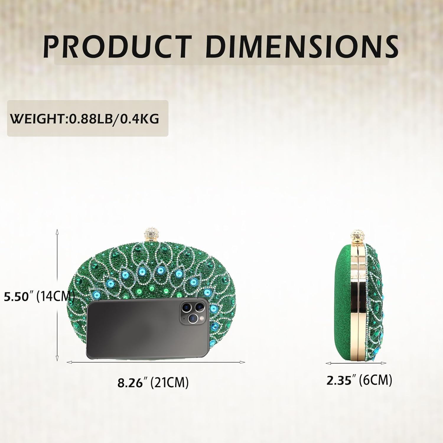 Rhinestone Clutch Purses for Women Sparkly Evening Handbag with Chain Prom Cocktail Wedding Diamond Party Purses
