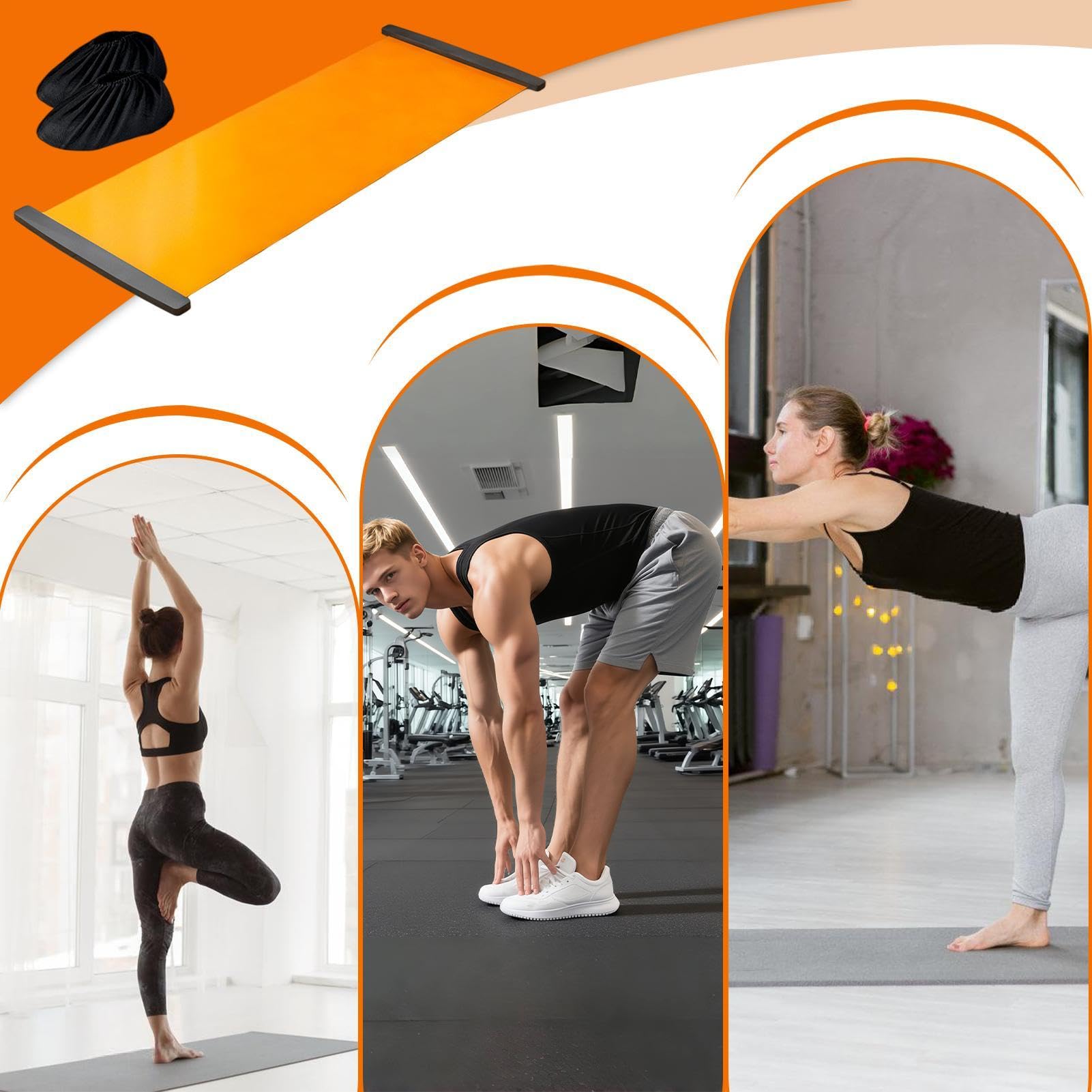 Slide Board per allenamento 200 x 50 cm PP Hockey Slides Board Attrezzo multifunzione per allenamento fitness e terapia Attrezzature per esercizi di cross-training, per home fitness e yoga
