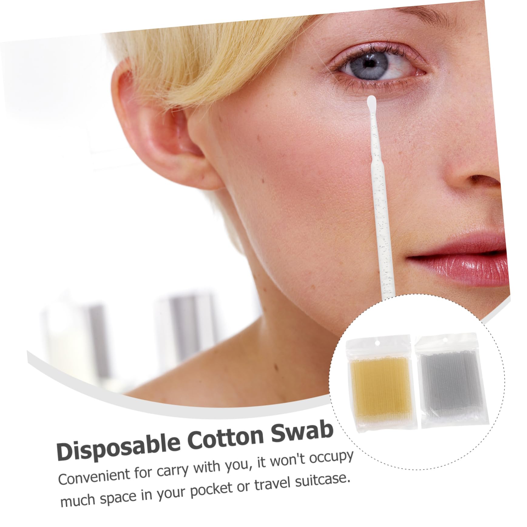 Angoily 200pcs Disposable Cotton Swabs for Sensitive Skin Eyelash Grafting Cleaning Strips Gentle Makeup Removal Tool Portable Eyebrow Tattooing Tools Kit