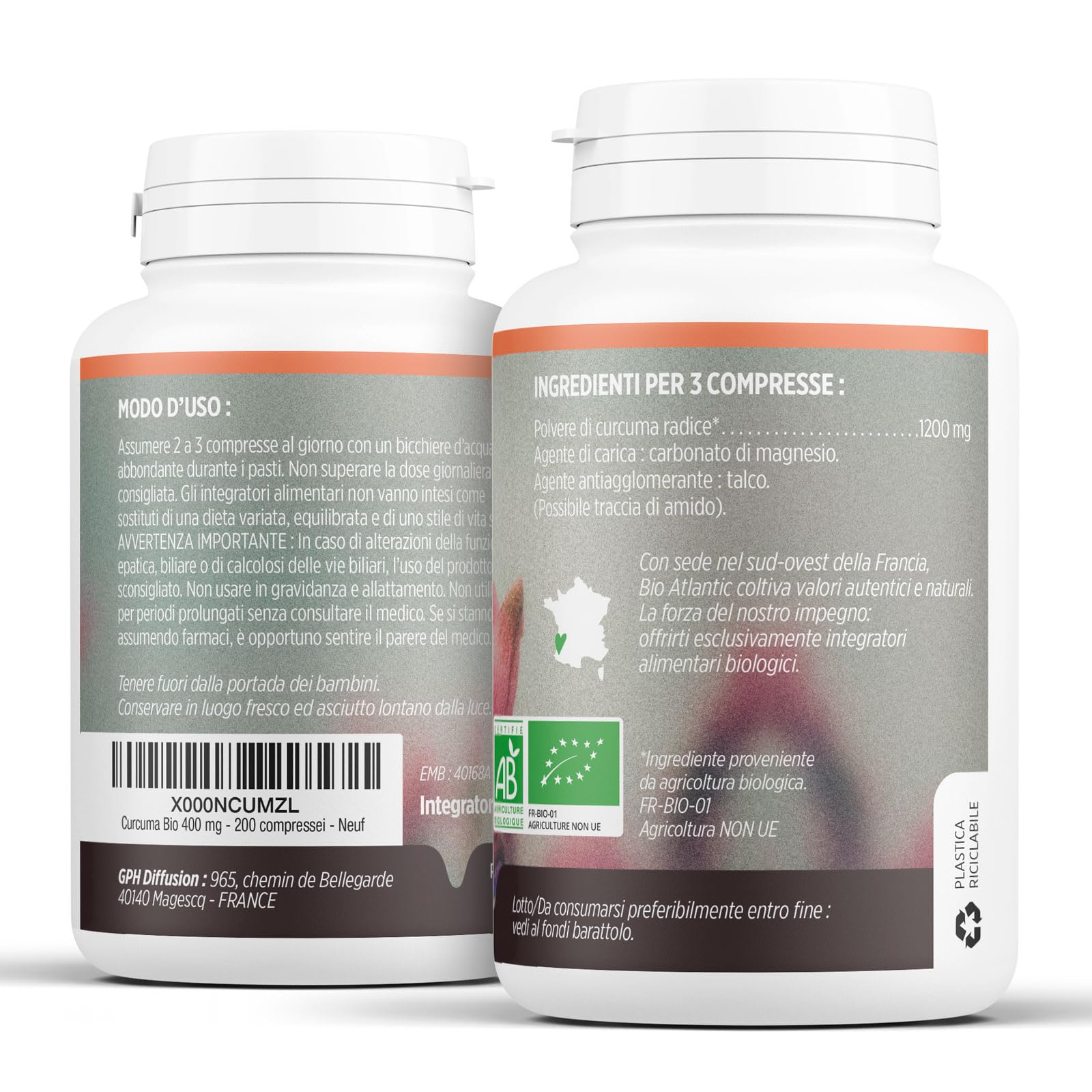 Curcuma Biologico 400 mg - 200 compresse