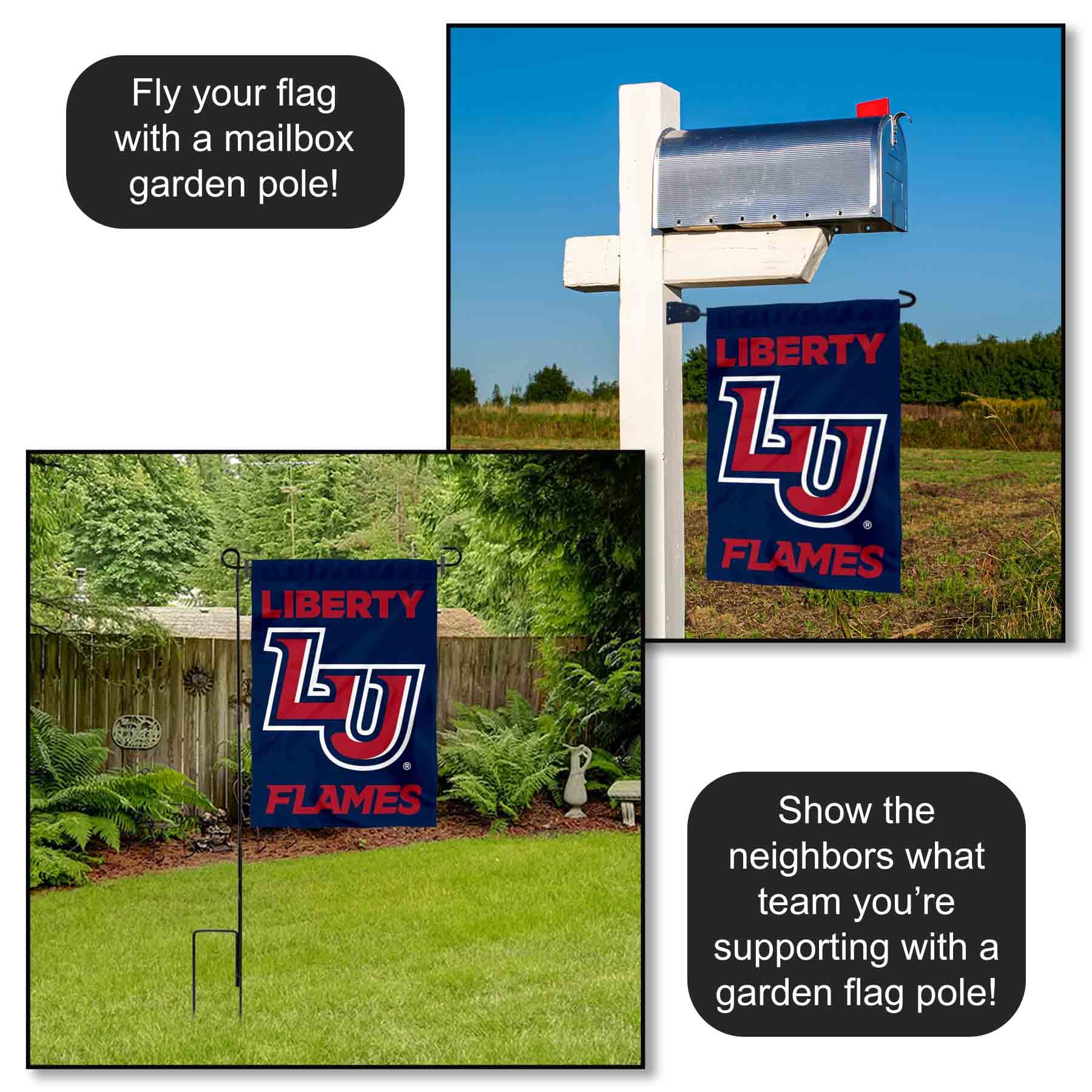Liberty University Gartenflagge – Doppelseitiges Banner Aus 100% Polyester | Offizielles Fan-Artikel