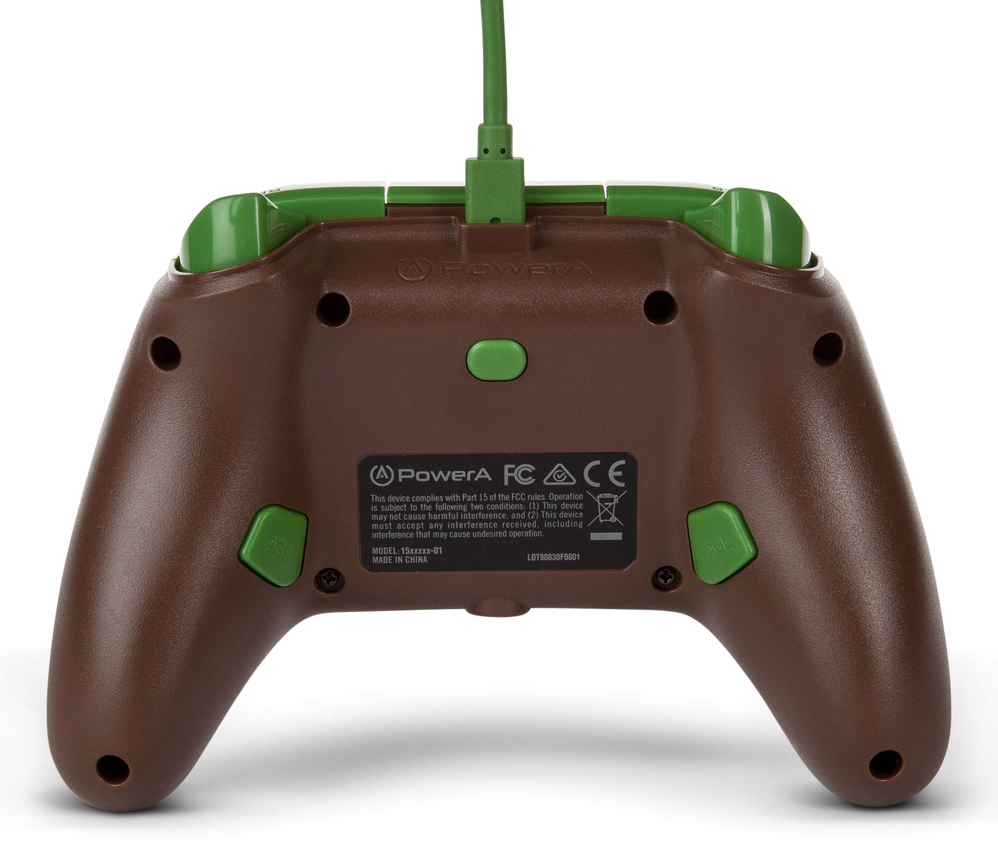 PowerA, controller cablato avanzato, design con blocco d'erba del videogioco Minecraft - 5