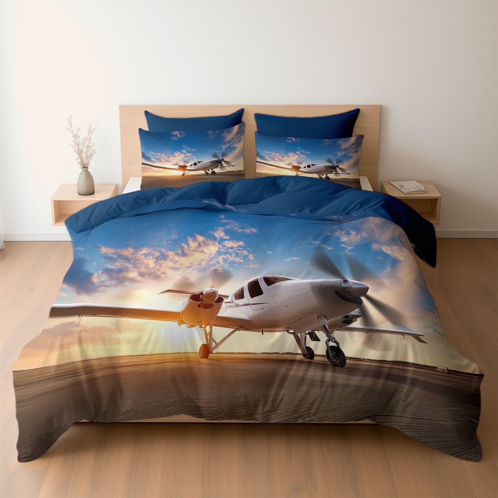 Parure de lit hypoallergénique bleue 140x200 pour protéger la peau sensible des enfants