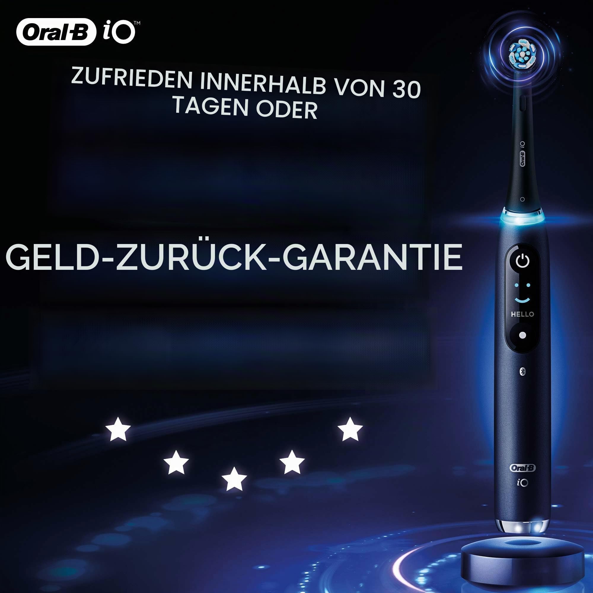 Oral-B iO 9 Doppelpack Elektrische Zahnbürste/Electric Toothbrush mit revolutionärer Magnet-Technologie & Mikrovibrationen, 7 Putzmodi, 3D-Analyse, Farbdisplay & Lade-Reiseetui, black onyx/rose quartz