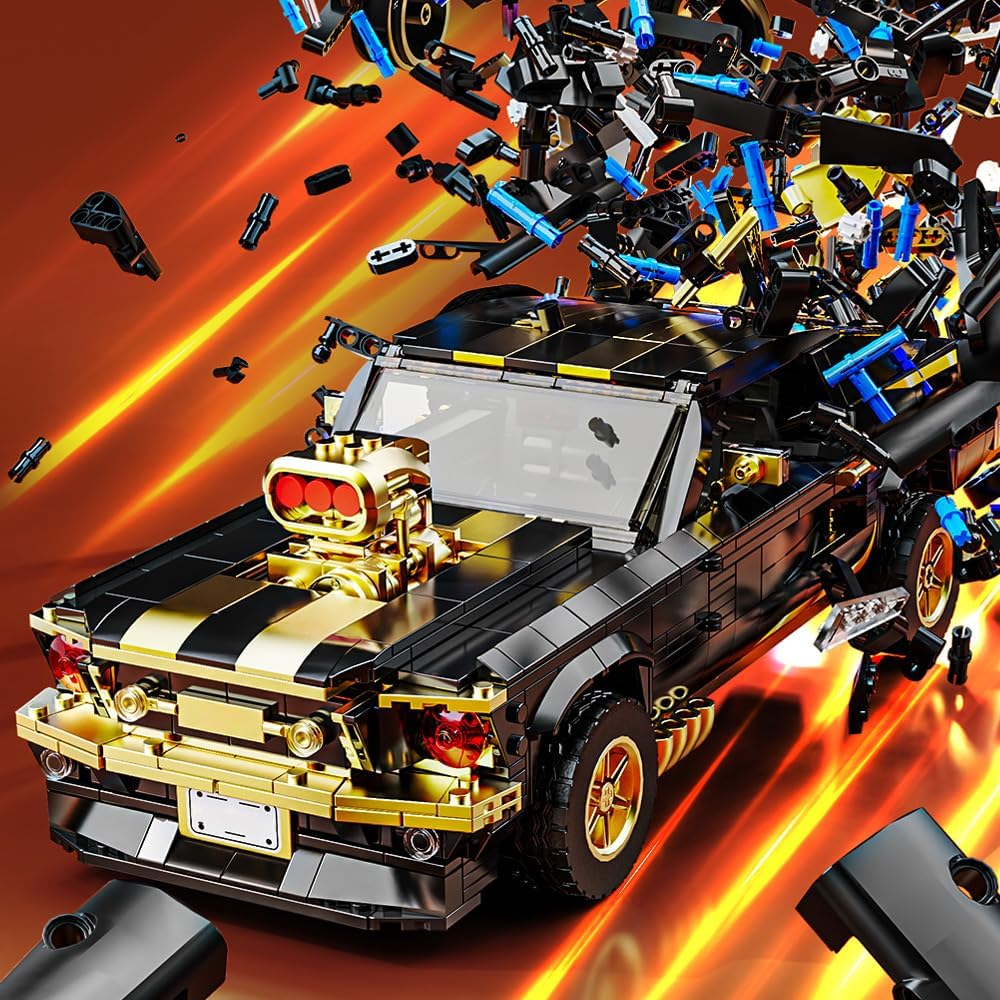 1:10 MOC Sports GTRS Car Building Blocks Toys Boys or Adults Kits， Building Set Raceing Car Model,Cars for Boys Age 14，(1680 Pieces)