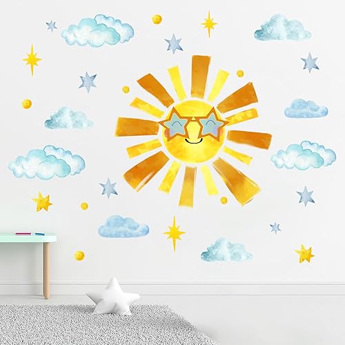 Miniatura 10 de Mfault Calcomanías de pared para sala de juegos, diseño de crayón de huellas de mano, lunares, cita inspiradora, decoración de guardería, arte de