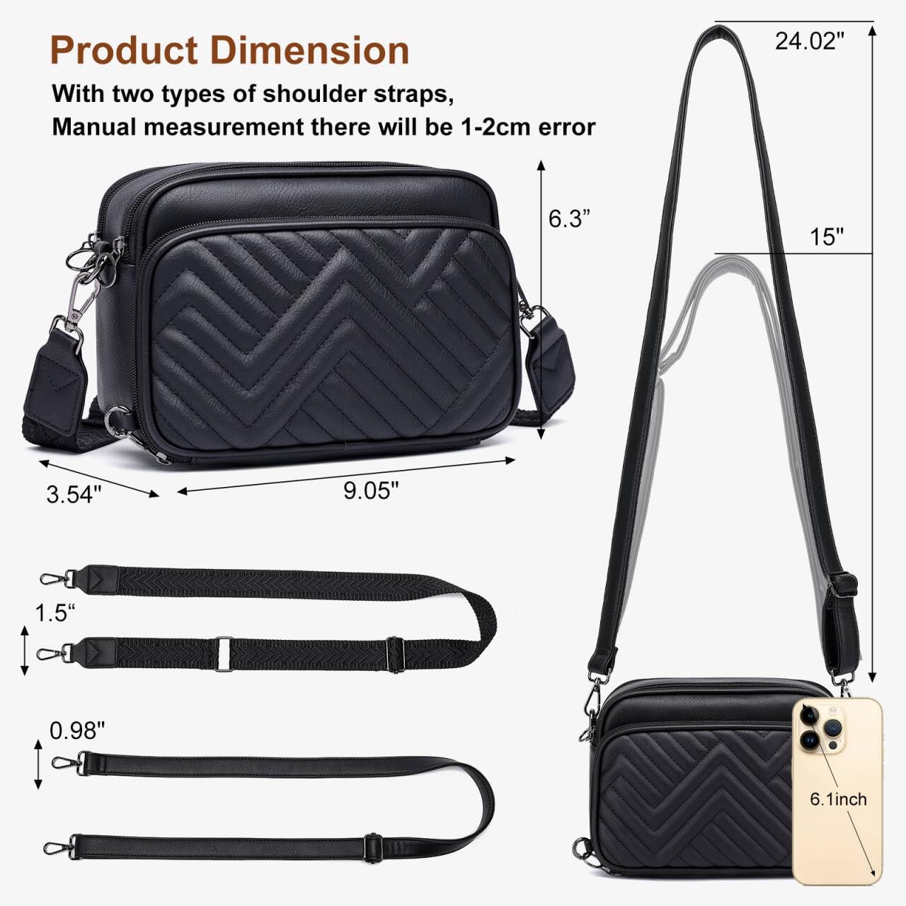 UBORSE Crossbody Purses for Women, Vegan Leather Small Crossbody Handbag, Travel Purse Built in Wallet Shoulder Bags