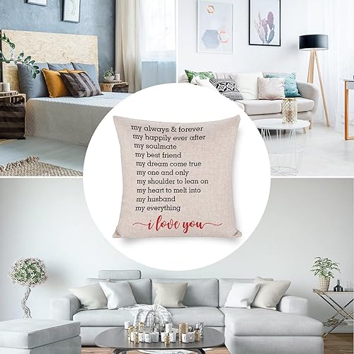 Miniatura 5 de My Always & Forever My Happily Ever After My Soulmate - Funda de almohada decorativa cuadrada para sofá, silla, decoración de oficina, 16 x 16