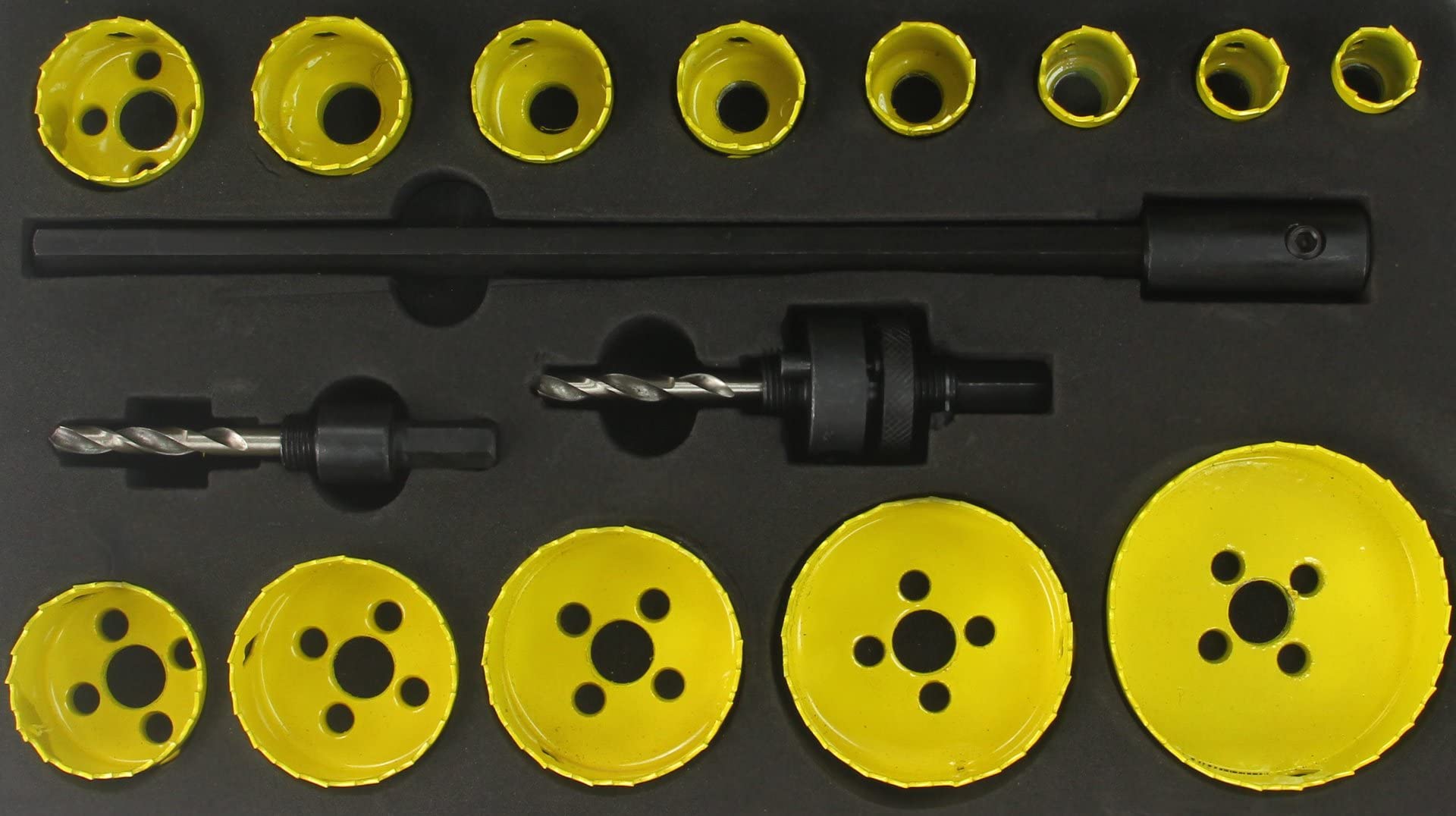 Kit set seghe a tazza 17 pezzi 19-76mm frese per metallo acciaio legno con punte
