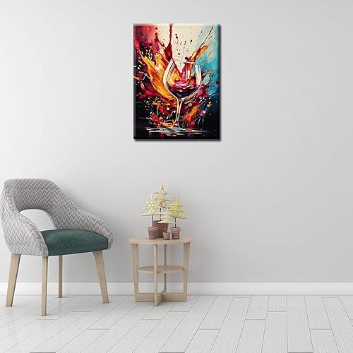 Miniatura 2 de Pintura de diamante con salpicaduras de vino tinto para adultos y niños, arte abstracto de bebidas alcohólicas, arte de bricolaje 5D, cristal de