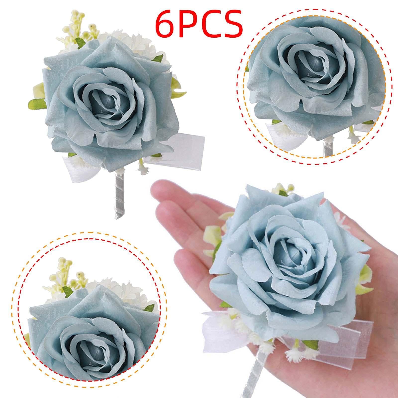 Ansteckblume für Hochzeiten, Brautpaar, Ansteckblume für Foto-Requisiten, 6 Stück