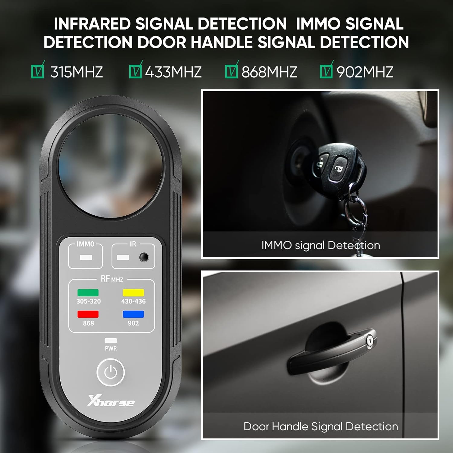Xhorse Remote Key Frequency Tester Tool, 2024 XDRT20 Remote Tester 315/433/868/902Mhz Infrared Signal Detection