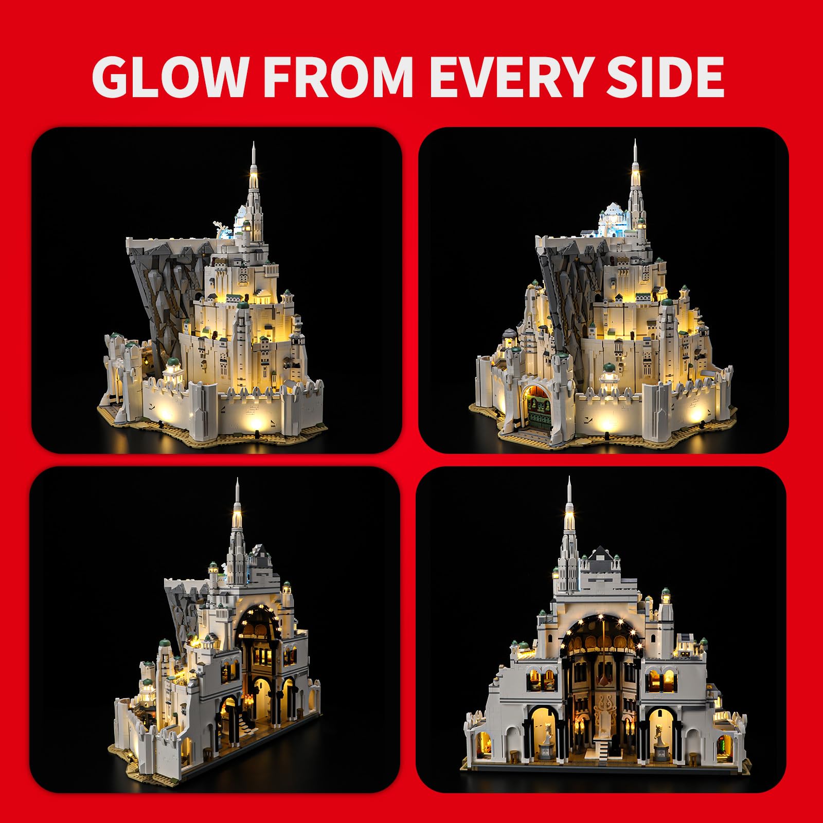 BRIKSMAX LED Beleuchtung für LEGO Icons Der Herr der Ringe: Minas Tirith 11377, kompatibles Licht set für Bausteine