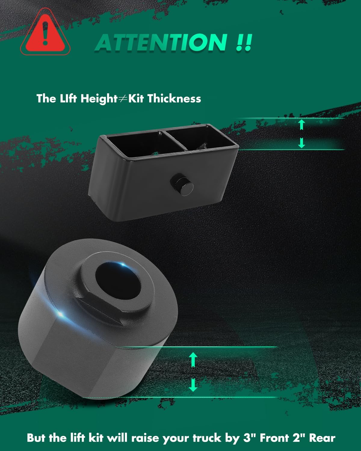 SCITOO 3" Front and 2" Rear Leveling Lift Kits Fit for Ford for F-350 Super Duty 1999-2020, for F-250 Super Duty 1999-2020, 4Pcs Leveling Kits