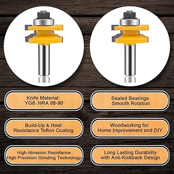 8 PCS 1/4 Inch Shank Round Nose Router Bit Set, Cove Core Box Router