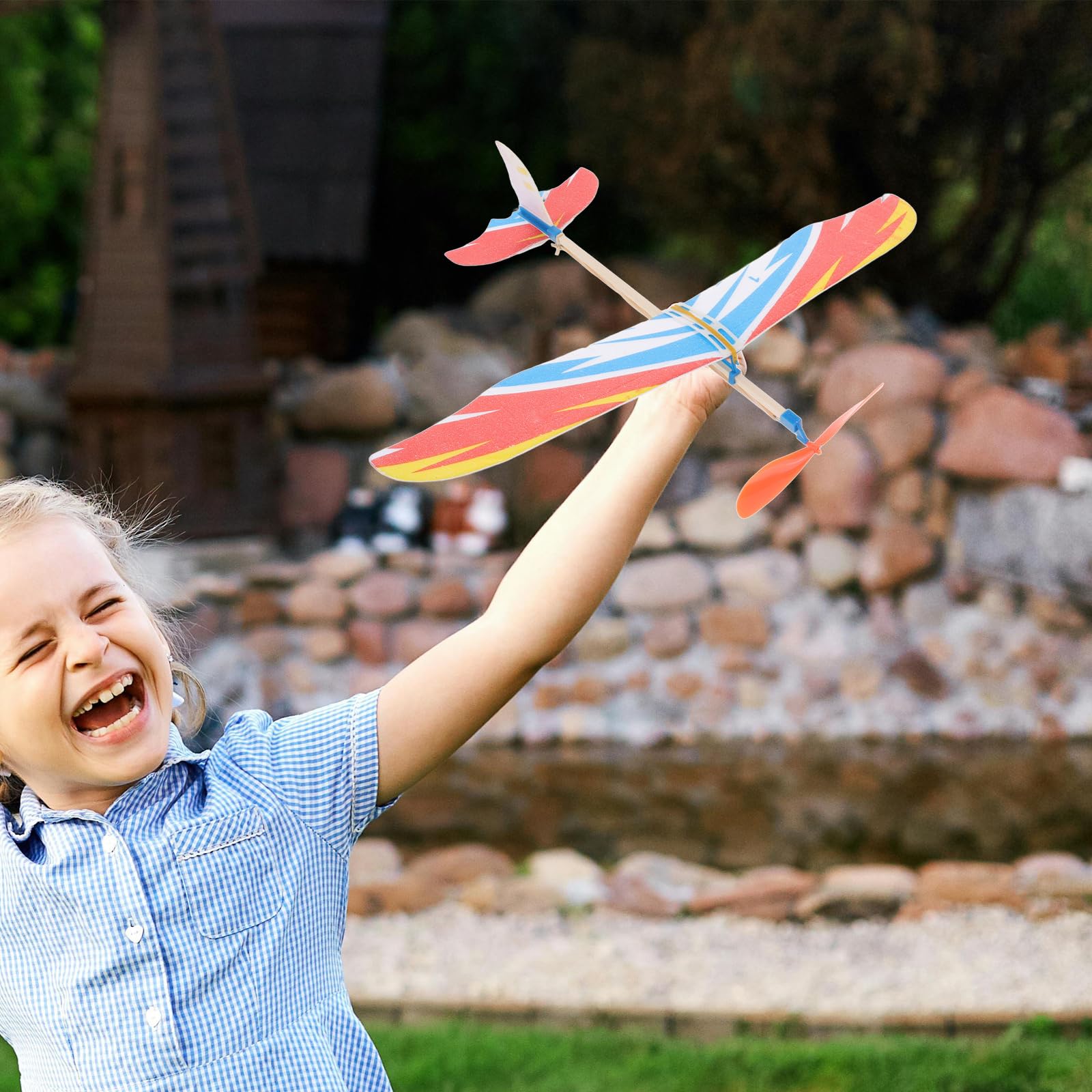 NUOBESTY 3 szt. szybowiec samolot gumowa opaska napędzany helikopter samolotu STEM Edukacyjny projekt nagrody przyjęcie urodzinowe przysługa losowy wzór)
