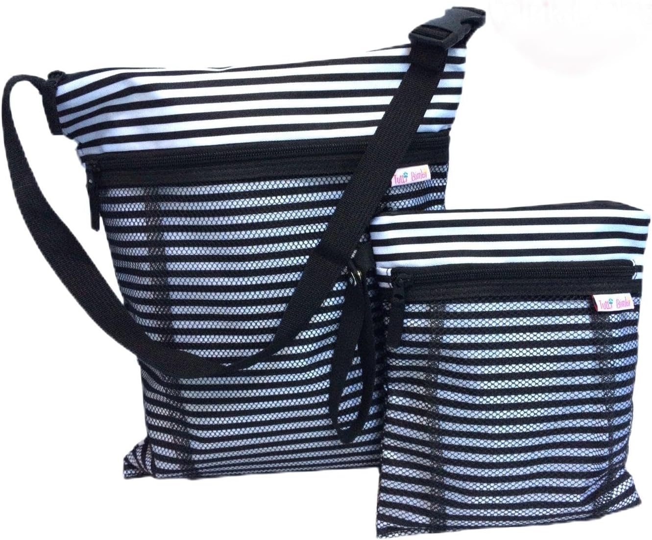 SALE Waterproof Wet and Dry Bag Duo Pack - Best for Cloth Diapering, Swimming, Potty Training - With Waterproof Seams, 2 Pockets and Handy Straps - Medium and Large (Raspberry Pink PUL pull-out liner)