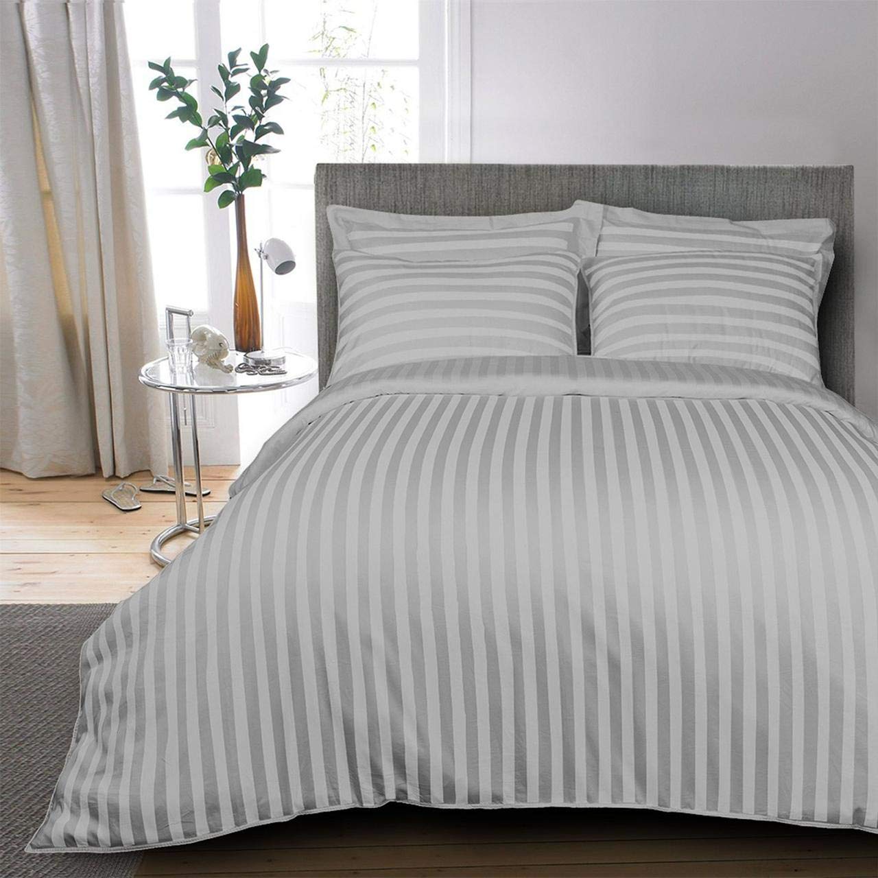 Kingtex 5-Pieces Comforter Set Cotton Silver King